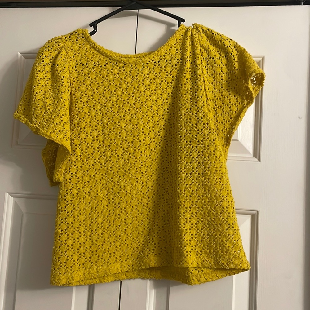 Madewell Texture & Thread Eyelet Flutter Sleeve T… - image 2